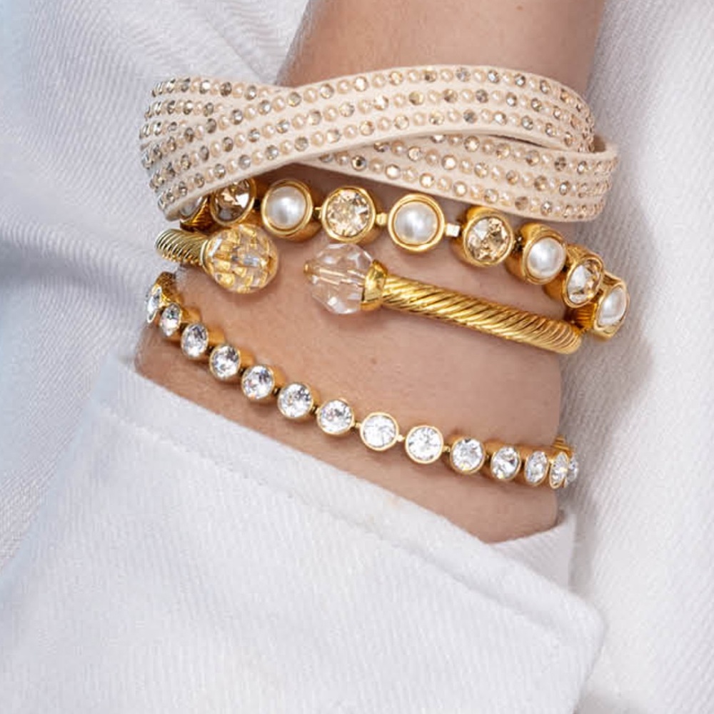 Touchstone Crystal by Swarovski GOLDEN TREASURED ice bracelet BNIB - Picture 2 of 3